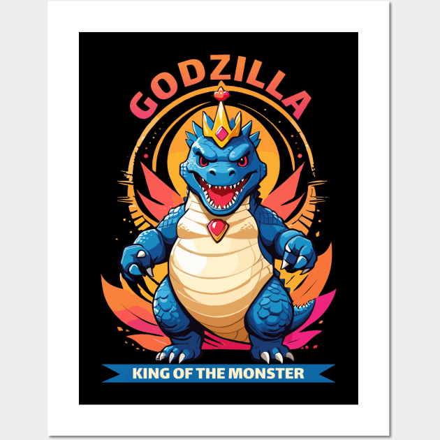 king godzilla Wall Art by AOAOCreation